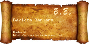 Baricza Barbara névjegykártya